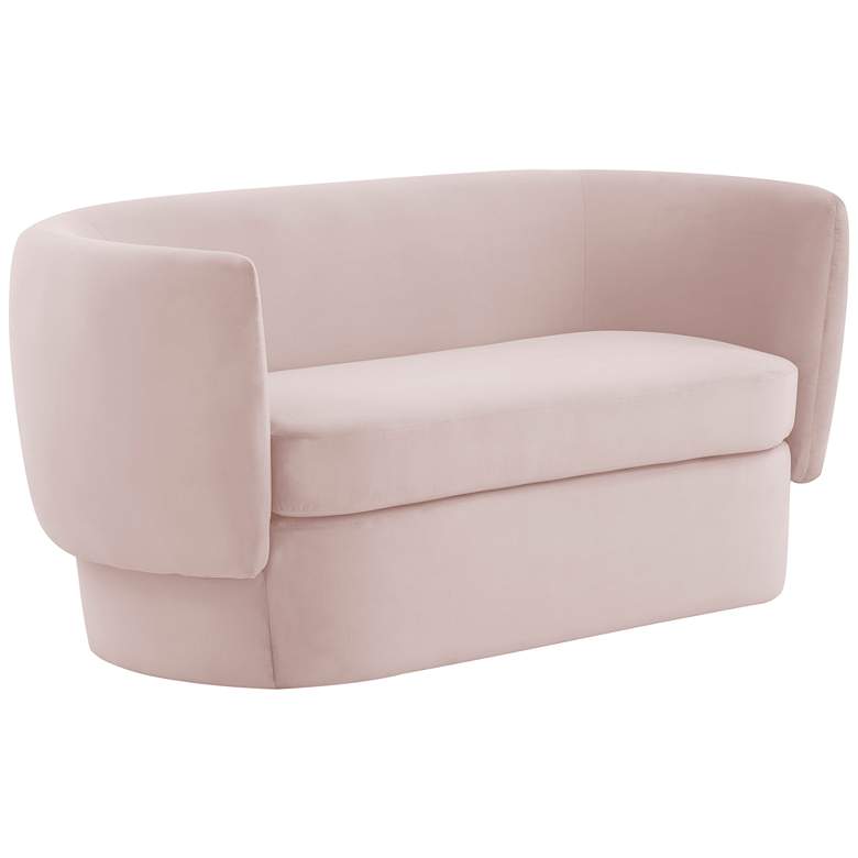 Image 1 Isabella 63 inch Wide Blush Velvet Loveseat