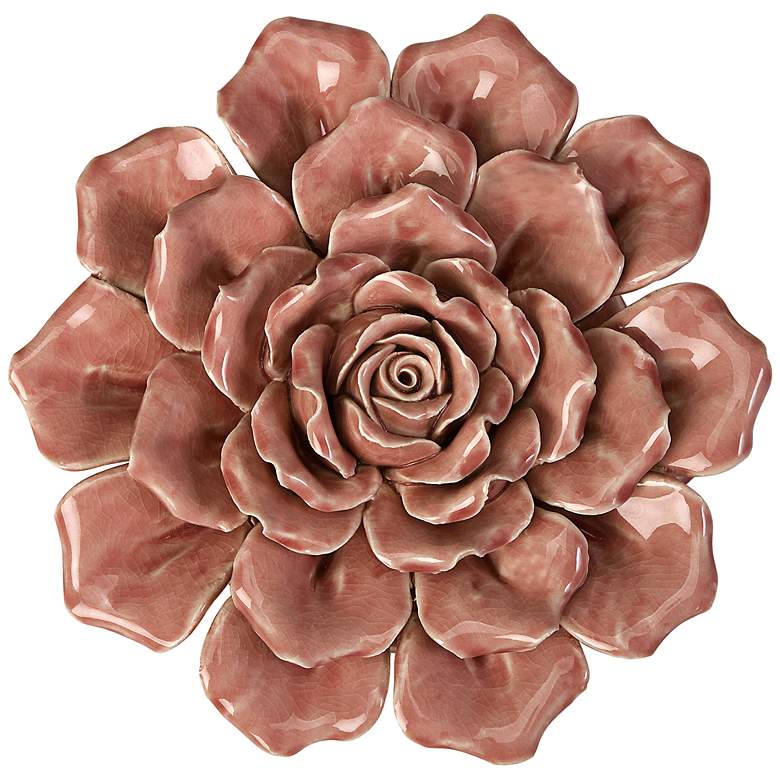 Image 1 Isabella 9 inch Round Medium Ceramic Flower Wall Decor
