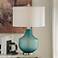 Isabella Frosted Turquoise Glass Table Lamp
