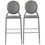 Isabella Gray Bonded Leather Bar Chair Set of 2