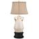 Isabella Ivory Ceramic Table Lamp With Black Round Riser