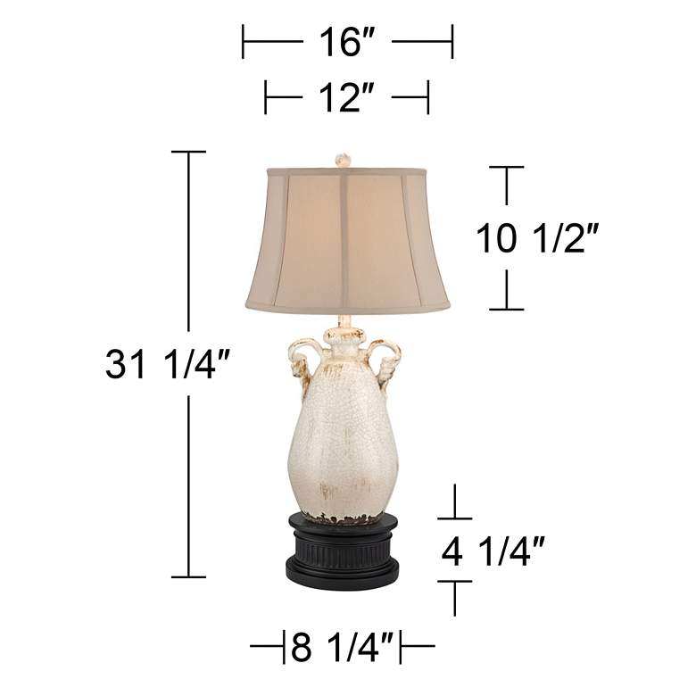 Image 5 Isabella Ivory Ceramic Table Lamp With Black Round Riser more views