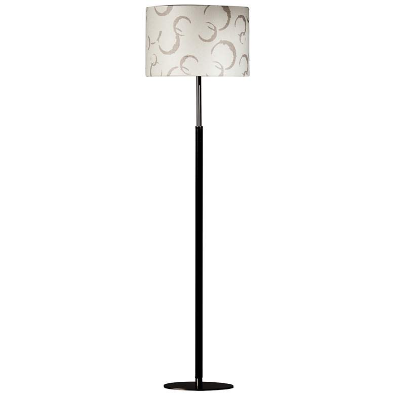 Image 1 Isabella Taupe Bubbles Faux Leather Modern Floor Lamp