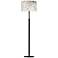 Isabella Taupe Bubbles Faux Leather Modern Floor Lamp