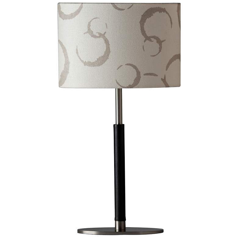 Image 1 Isabella Taupe Bubbles Faux Leather Modern Table Lamp