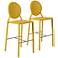 Isabella Yellow Bonded Leather Counter Chair Set of 2