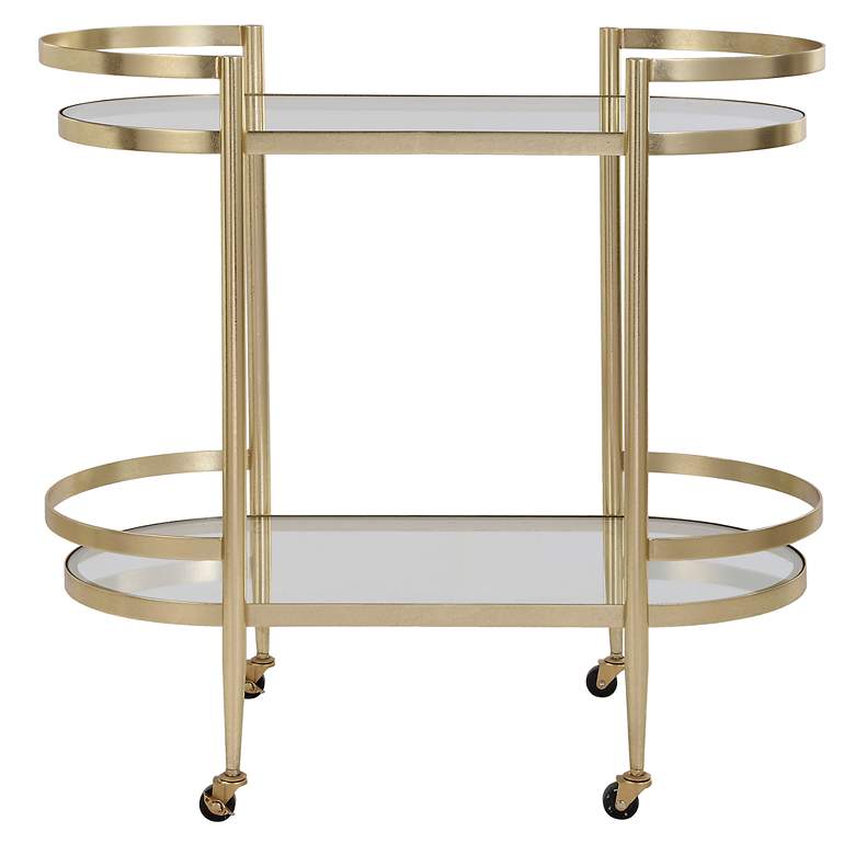 Image 2 Isabelle 33 1/2" Wide Gold Bar Cart