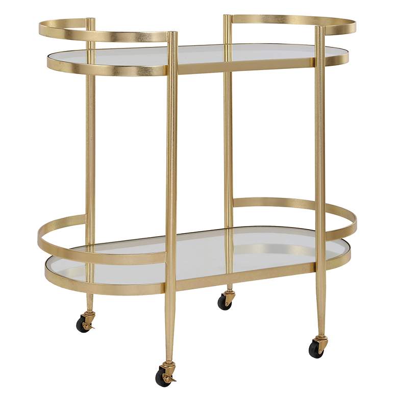 Image 4 Isabelle 33 1/2" Wide Gold Bar Cart more views