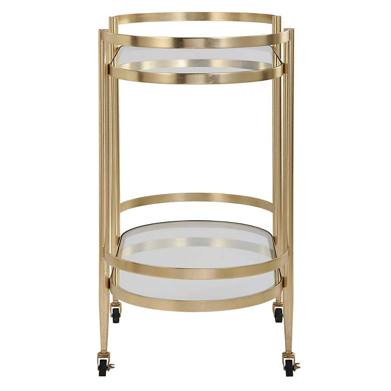 Image 5 Isabelle 33 1/2" Wide Gold Bar Cart more views