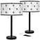 Isabelle Arturo Black Bronze USB Table Lamps Set of 2