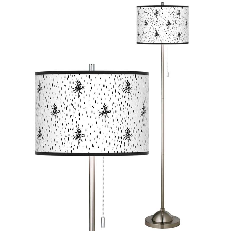 Image 1 Isabelle Brushed Nickel Pull Chain Floor Lamp