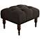 Isabelle Hand-Tufted Charcoal Linen Ottoman