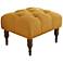 Isabelle Hand-Tufted French Yellow Linen Ottoman