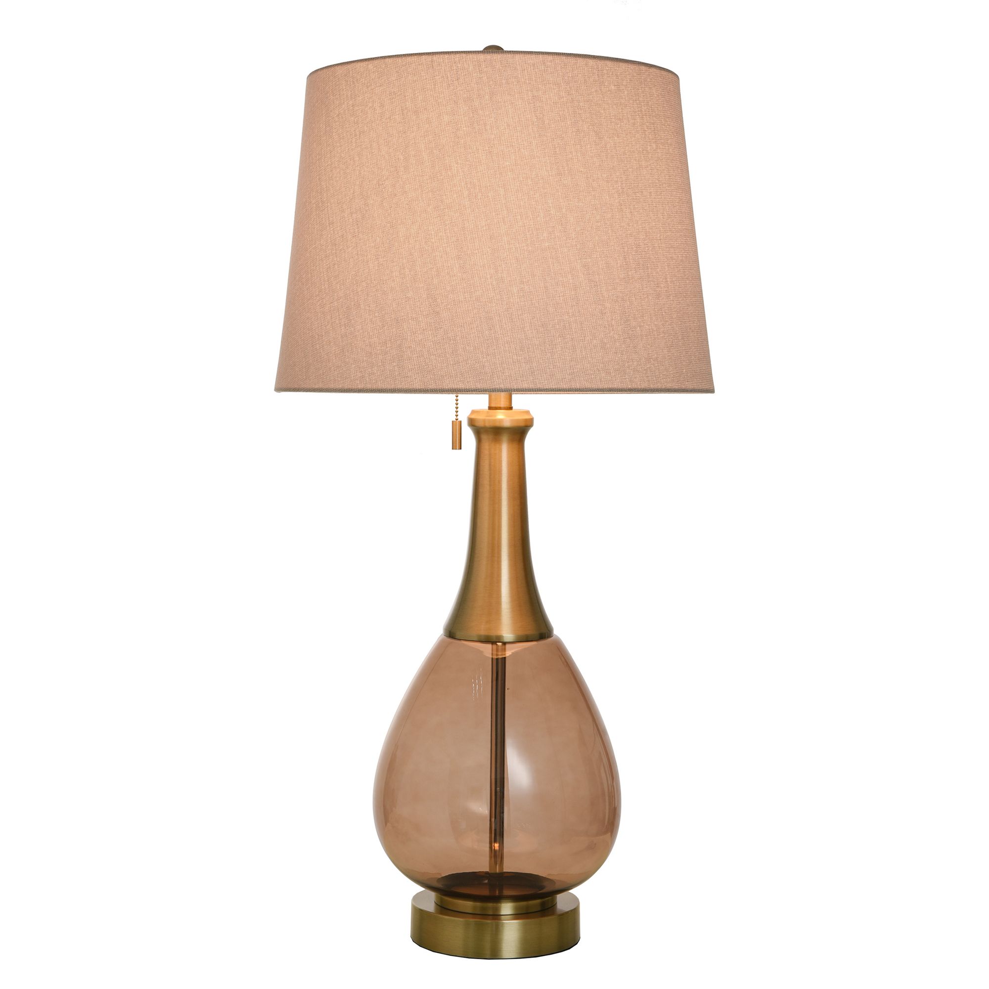 Image 3 Isaiah 37" High Brass Cocoa Glass Table Lamp With Dark Beige Shade more views