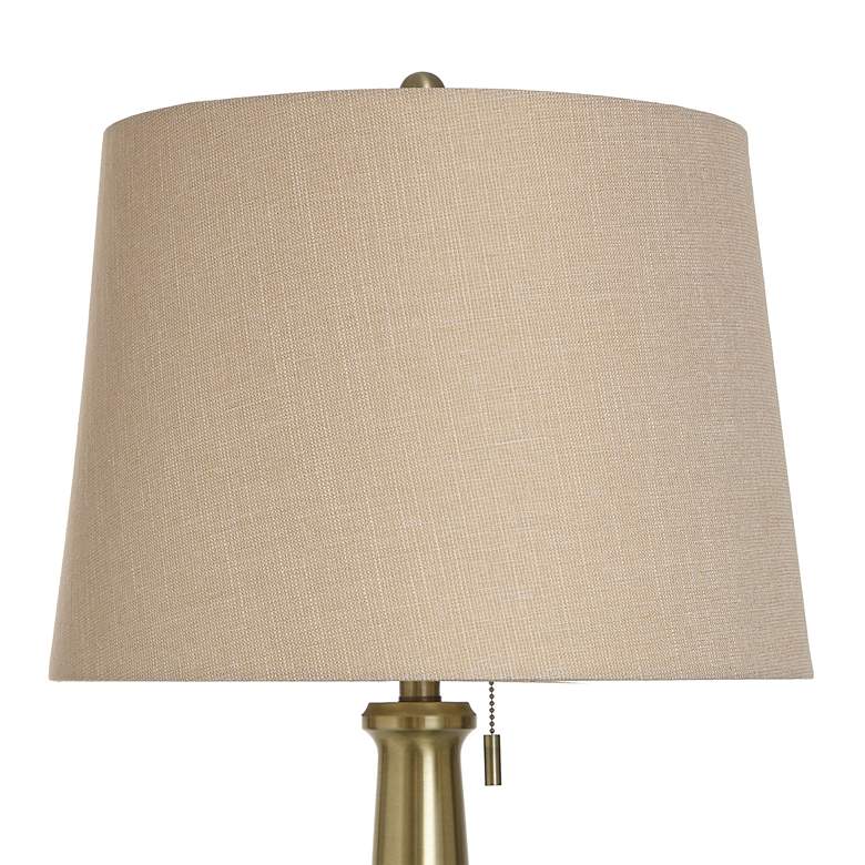 Image 4 Isaiah 37" High Smoke Glass Brass Metal Table Lamp w/ Dark Beige Shade more views