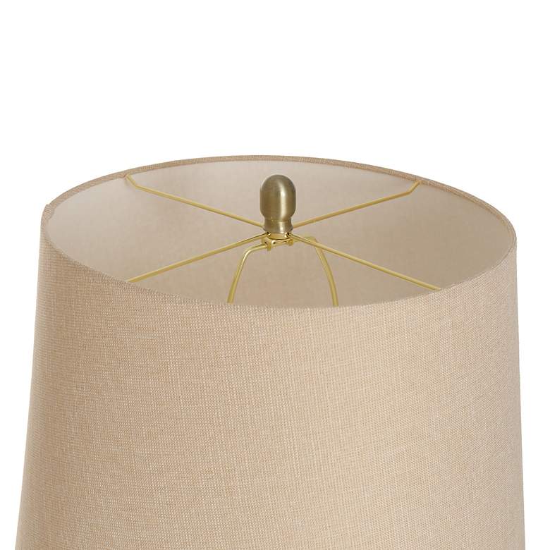 Image 6 Isaiah 37" High Smoke Glass Brass Metal Table Lamp w/ Dark Beige Shade more views