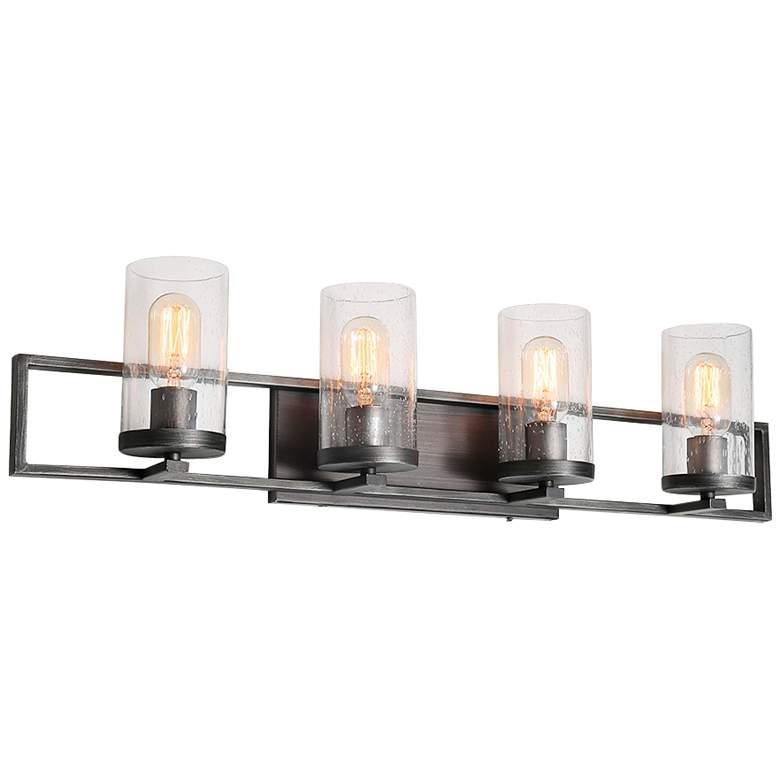 Image 1 Isangelos 31 1/2" Wide Antiqued Silver 4-Light Bath Light