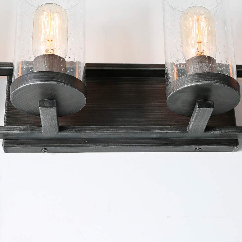 Image 4 Isangelos 31 1/2" Wide Antiqued Silver 4-Light Bath Light more views