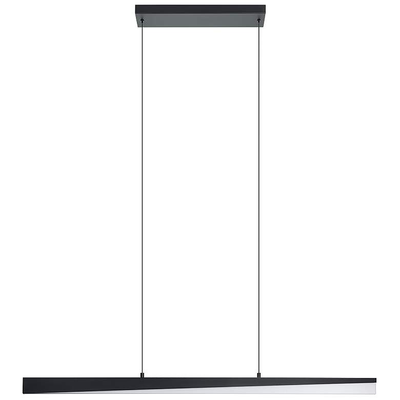 Image 1 Isidro 60" Wide Black LED Pendant With White Diffuser
