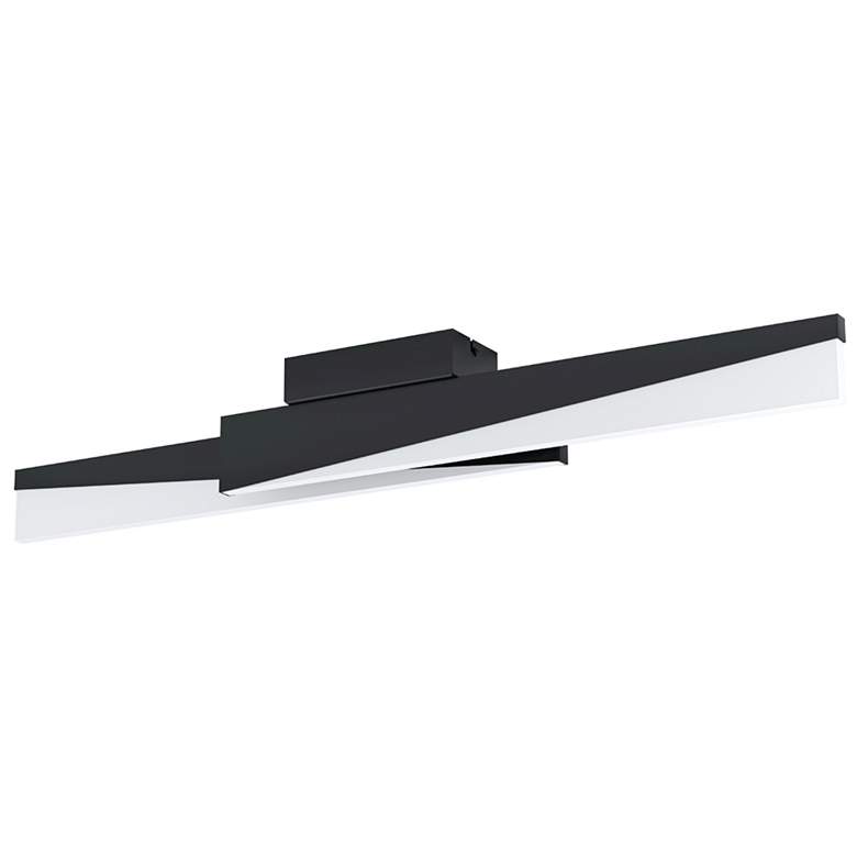 Image 1 Isidro LED Ceiling Light- Structured Black Finish - White Acrylic Shade