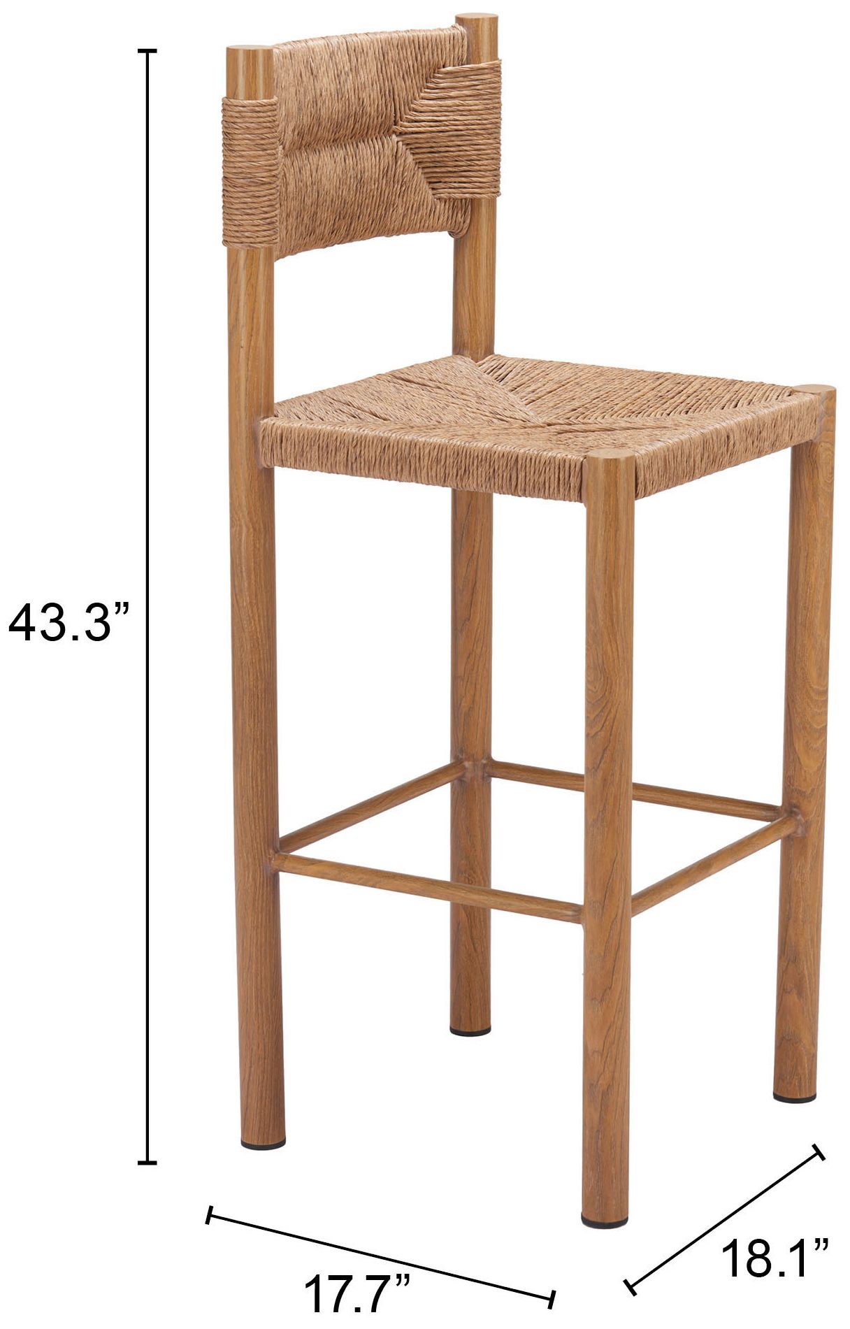 Image 7 Iska Barstool Natural Set of 2 more views