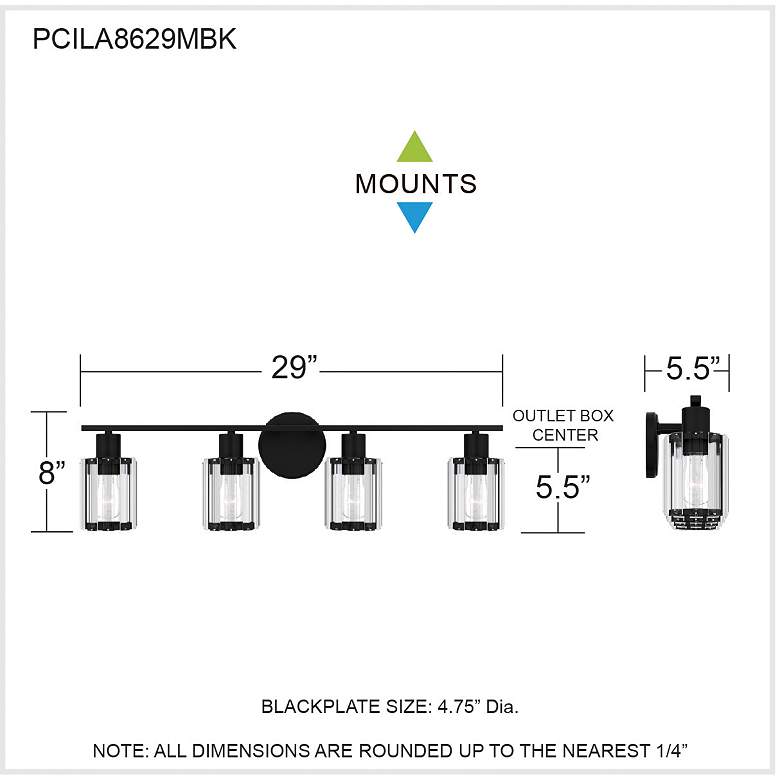Image 7 Isla 4-Light Matte Black Vanity Light more views