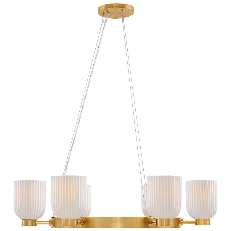 Image 1 Isla Blanca 6-Light Chandelier in Warm Brass by Breegan Jane