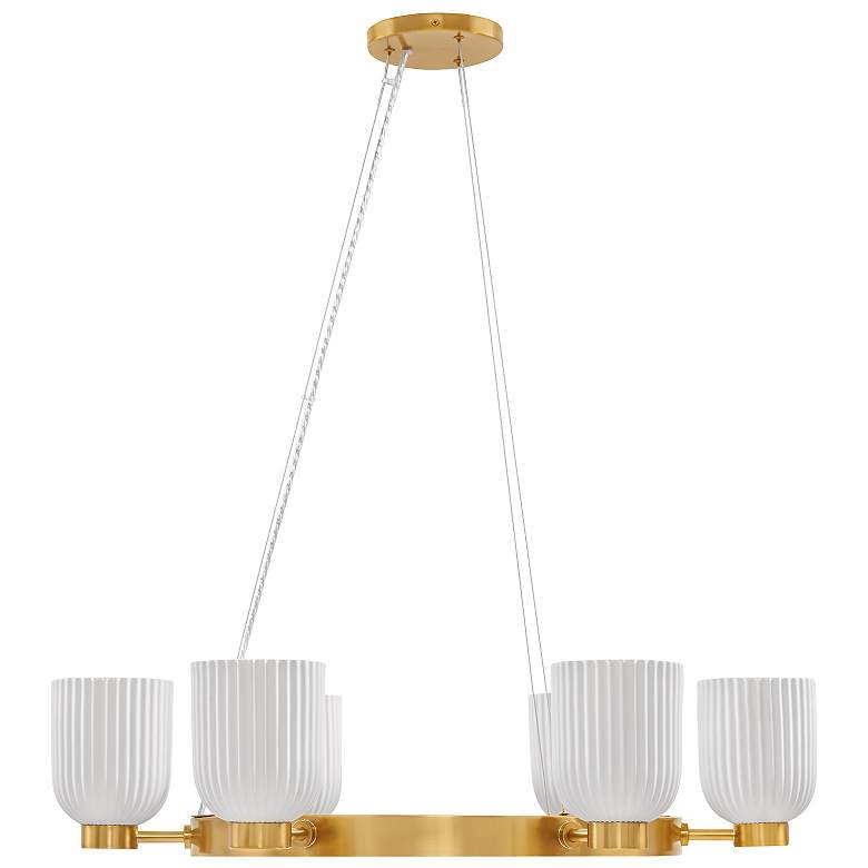 Image 2 Isla Blanca 6-Light Chandelier in Warm Brass by Breegan Jane more views