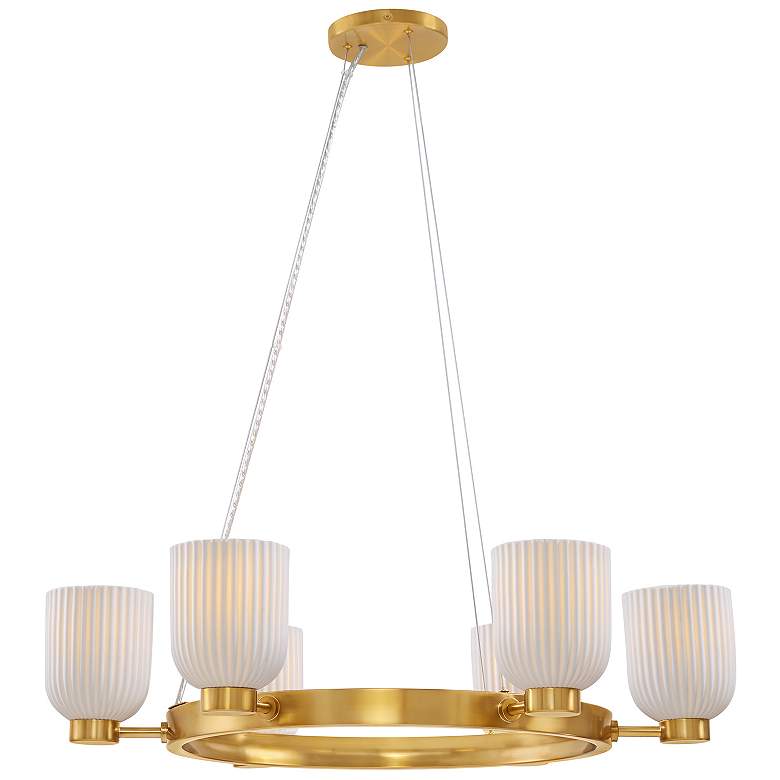 Image 3 Isla Blanca 6-Light Chandelier in Warm Brass by Breegan Jane more views