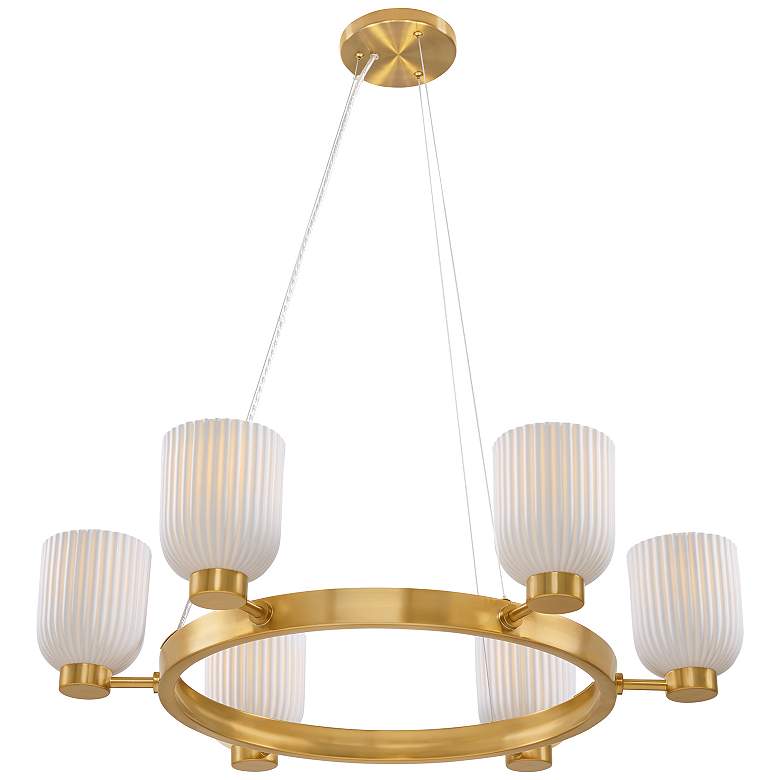 Image 4 Isla Blanca 6-Light Chandelier in Warm Brass by Breegan Jane more views