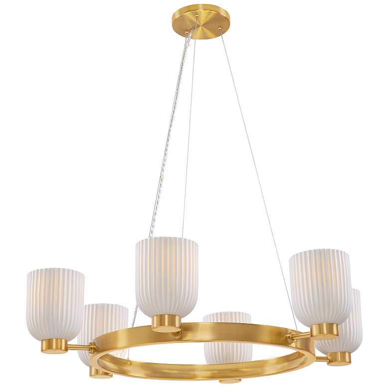 Image 5 Isla Blanca 6-Light Chandelier in Warm Brass by Breegan Jane more views