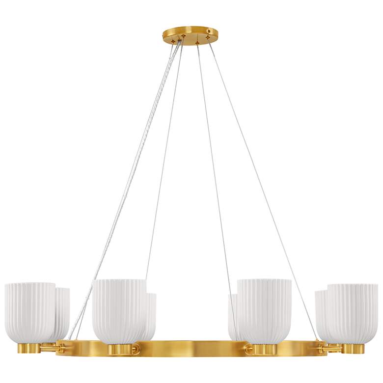 Image 2 Isla Blanca 8-Light Chandelier in Warm Brass by Breegan Jane more views