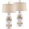 Island Bay White Table Lamps with Night Lights Set of 2