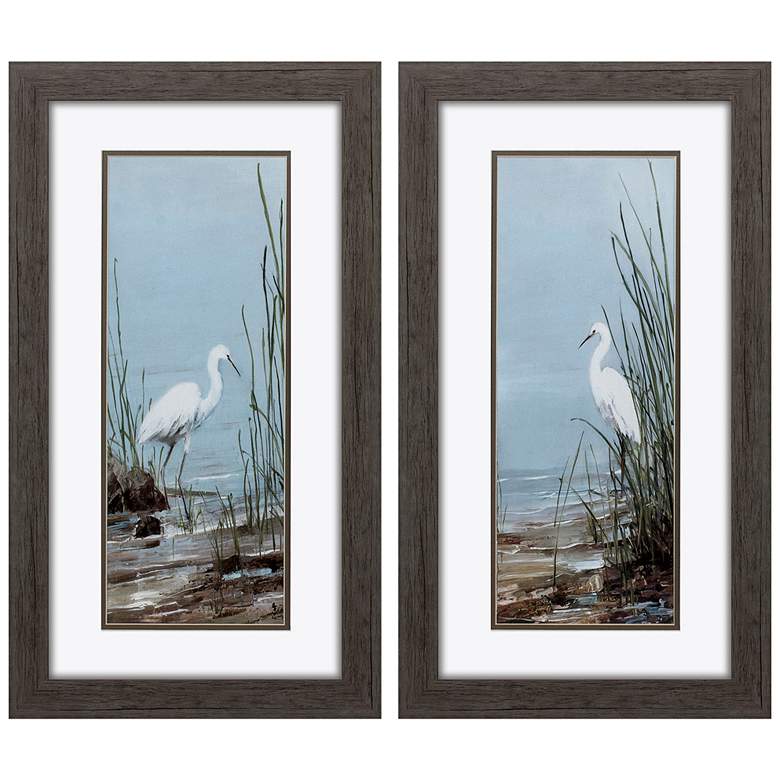 Image 1 Island Egret 27" High 2-Piece Framed Wall Art