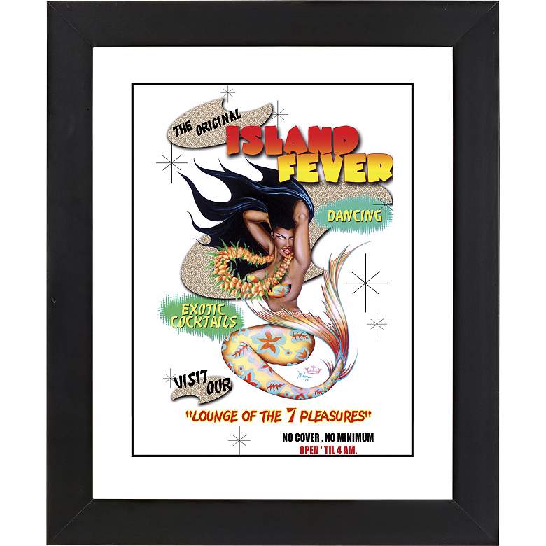 Image 1 Island Fever Mermaid Black Frame 23 1/4 inch High Wall Art