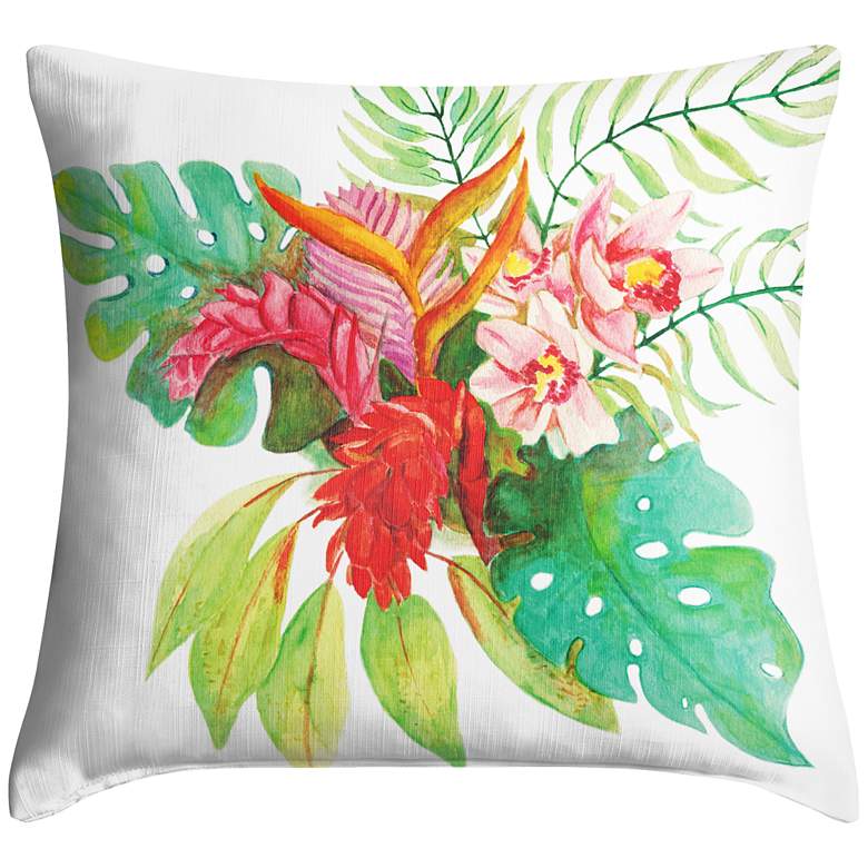 Image 1 Island Floral 18 inch Square Throw Pillow