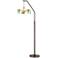 Island Floral Bronze Downbridge Arc Floor Lamp