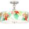 Island Floral Giclee 16" Wide Semi-Flush Ceiling Light