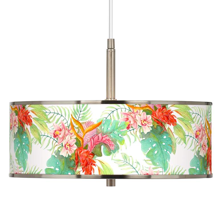 Image 1 Island Floral Giclee Glow 16 inch Wide Pendant Light