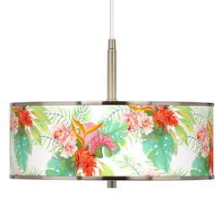 Island Floral Giclee Glow 16&quot; Wide Pendant Light