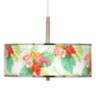 Island Floral Giclee Glow 16" Wide Pendant Light