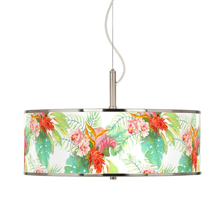 Image 1 Island Floral Giclee Glow 20" Wide Pendant Light
