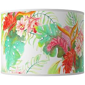 Image1 of Island Floral Giclee Round Drum Lamp Shade 15.5x15.5x11 (Spider)