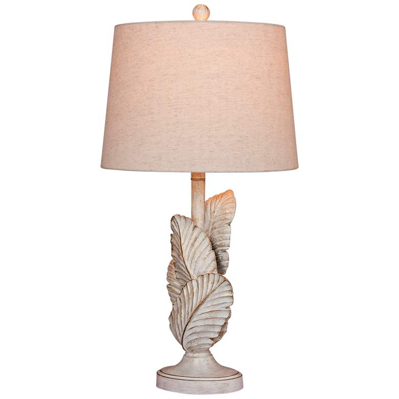 Image 1 Island Palm 27 1/2" High Tropical Coastal Antique White Table Lamp