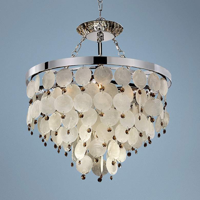 Image 1 Island Paradise Capiz and Topaz 19 inch Wide Pendant Chandelier