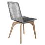 Island Set of 2 Outdoor Dining Chairs in Light Eucalyptus Wood and Rope