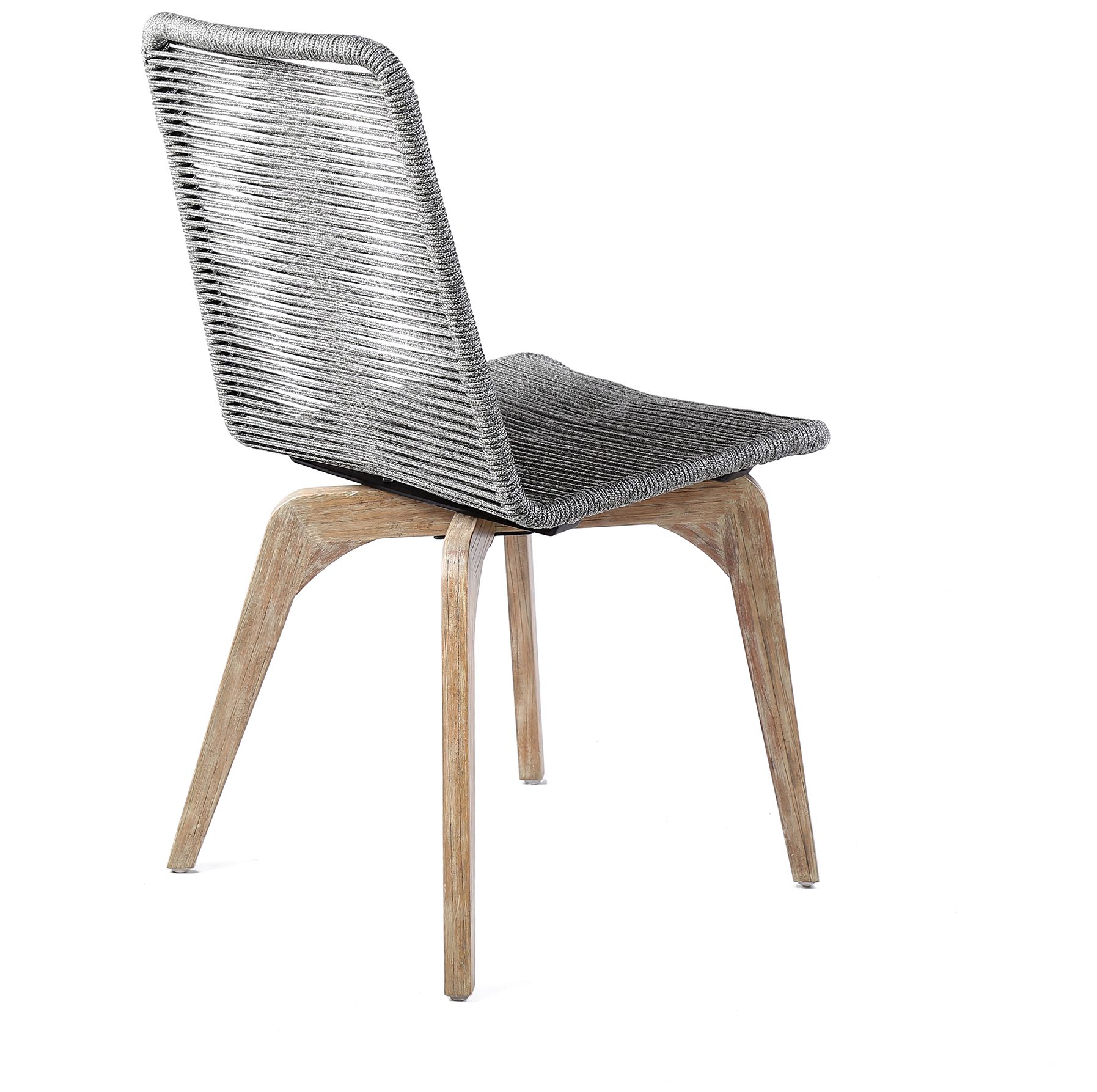 Image 4 Island Set of 2 Outdoor Dining Chairs in Light Eucalyptus Wood and Rope more views