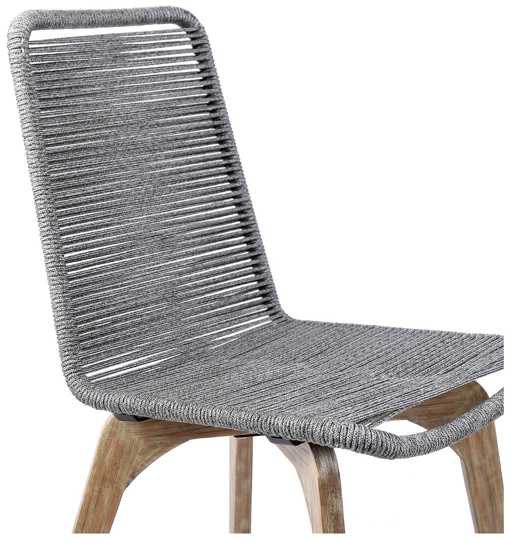 Image 5 Island Set of 2 Outdoor Dining Chairs in Light Eucalyptus Wood and Rope more views