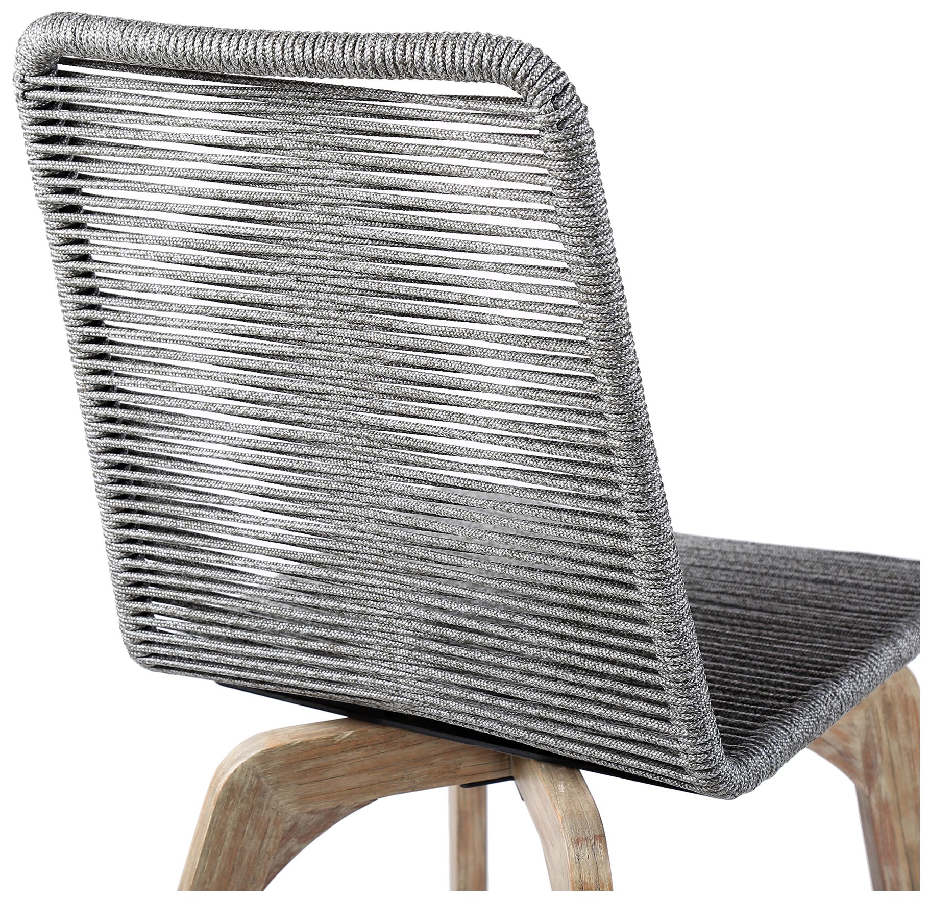 Image 6 Island Set of 2 Outdoor Dining Chairs in Light Eucalyptus Wood and Rope more views