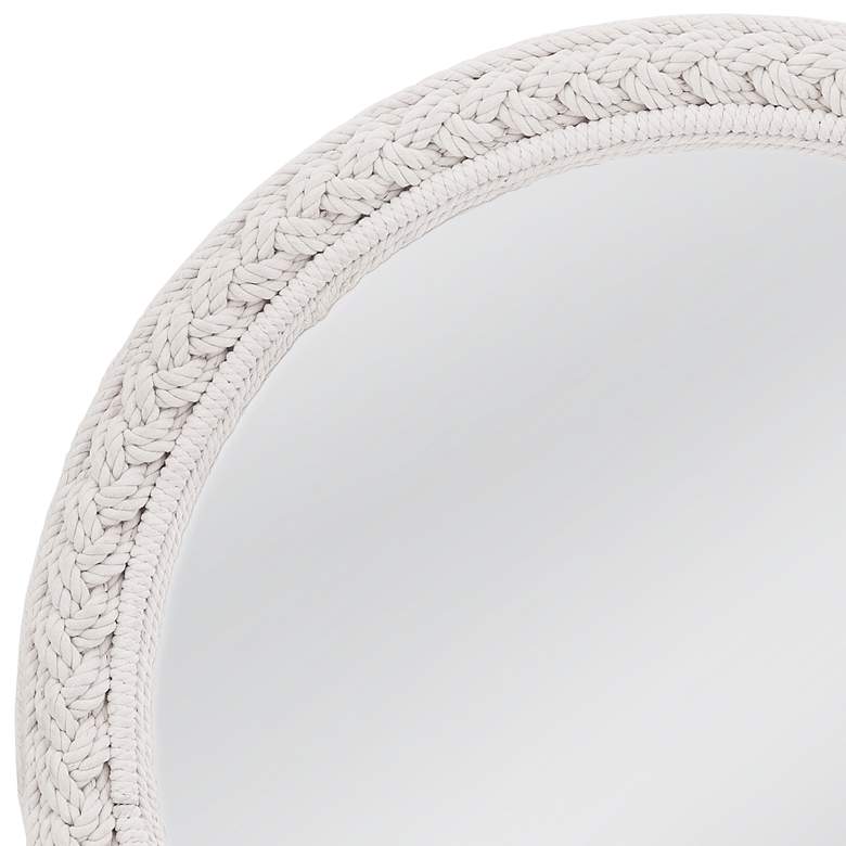 Image 2 Island White Braided Rope 42 inch Round Oversized Wall Mirror more views